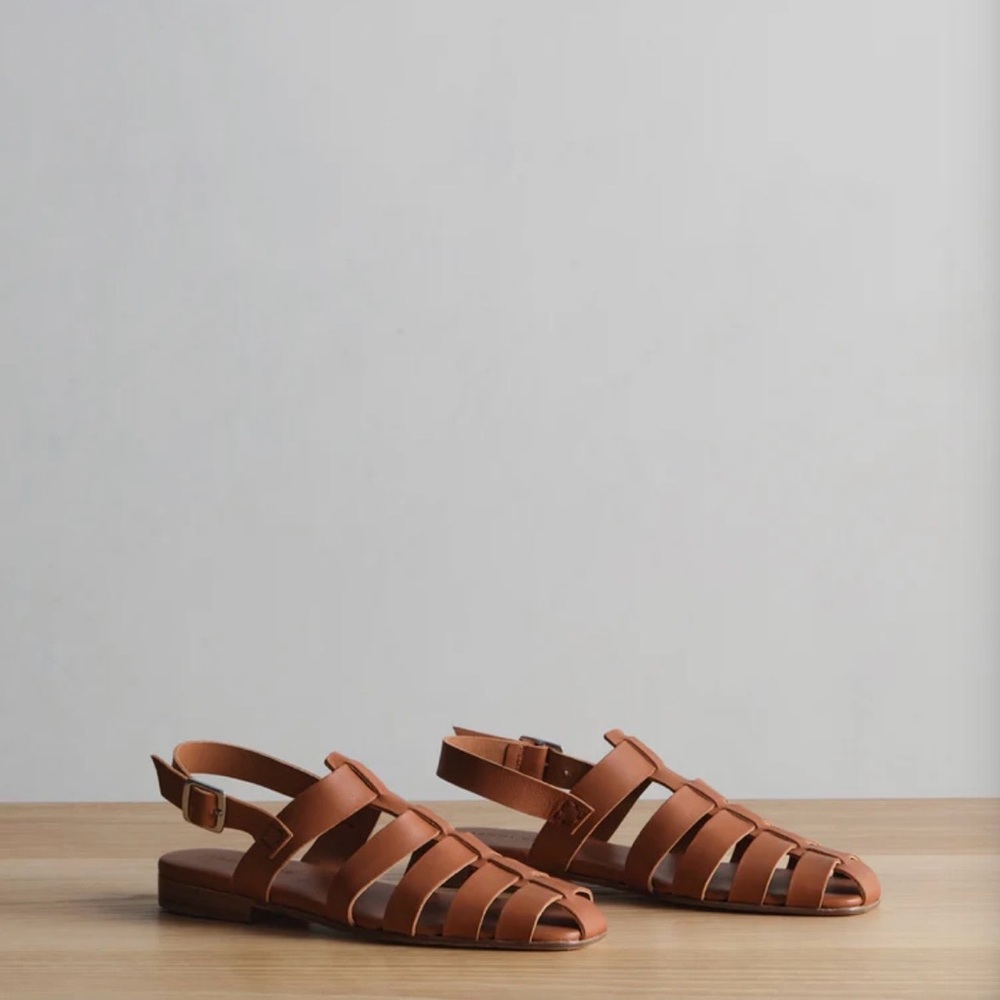 Jenni Kayne Leather Lake Sandals Saddle Size 39